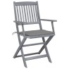 Chaises pliables d'extérieur lot de 6 et coussins Bois d'acacia 