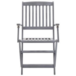 Chaises pliables d'extérieur lot de 6 et coussins Bois d'acacia 