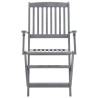 Chaises pliables d'extérieur lot de 6 et coussins Bois d'acacia 