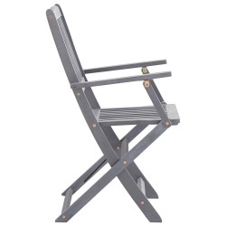 Chaises pliables d'extérieur lot de 6 et coussins Bois d'acacia 