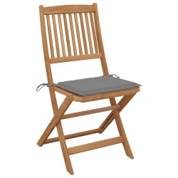 Chaises pliables de jardin lot de 6 avec coussins Bois d'acacia 