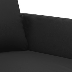 Ensemble de canapés 2 pcs avec coussins Noir Similicuir 