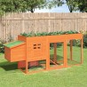 Poulailler marron 204x50x84 cm bois massif de pin 