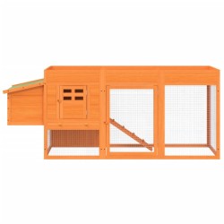 Poulailler marron 204x50x84 cm bois massif de pin 