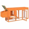 Poulailler marron 204x50x84 cm bois massif de pin 