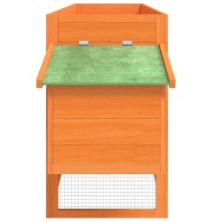 Poulailler marron 204x50x84 cm bois massif de pin 