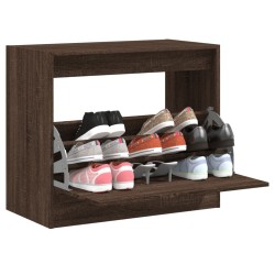 Armoire à chaussures chêne marron 80x42x69 cm bois ingénierie 
