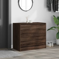 Armoire à chaussures chêne marron 80x42x69 cm bois ingénierie 