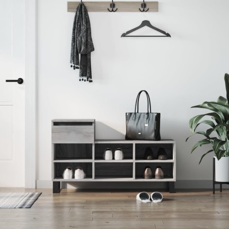 Armoire à chaussures Sonoma gris 102x36x60 cm Bois d'ingénierie 