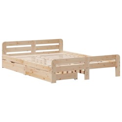 Cadre de lit sans matelas 150x200 cm bois de pin massif 