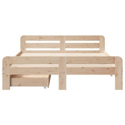 Cadre de lit sans matelas 150x200 cm bois de pin massif 