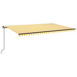 Auvent manuel rétractable 500x300 cm Jaune et blanc 