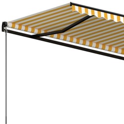 Auvent manuel rétractable 500x300 cm Jaune et blanc 