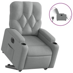 Fauteuil inclinable électrique gris clair tissu 