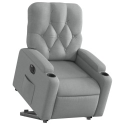 Fauteuil inclinable électrique gris clair tissu 