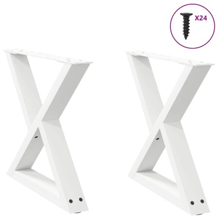 Pieds de table basse 2 pcs blanc 50x(42-43,3) cm acier 