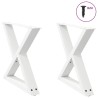 Pieds de table basse 2 pcs blanc 50x(42-43,3) cm acier 