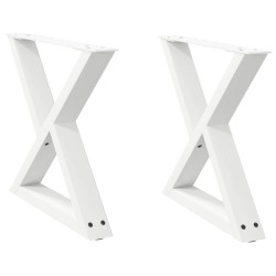 Pieds de table basse 2 pcs blanc 50x(42-43,3) cm acier 