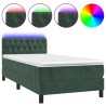 Sommier à lattes de lit avec matelas LED Vert foncé 100x200 cm 