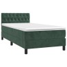 Sommier à lattes de lit avec matelas LED Vert foncé 100x200 cm 