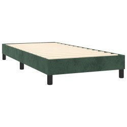 Sommier à lattes de lit avec matelas LED Vert foncé 100x200 cm 