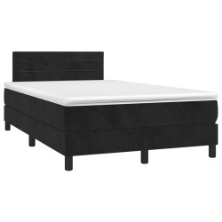 Sommier à lattes de lit avec matelas et LED Noir 120x200 cm 