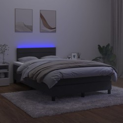 Sommier à lattes de lit avec matelas et LED Noir 120x200 cm 