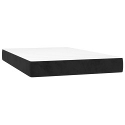 Sommier à lattes de lit avec matelas et LED Noir 120x200 cm 