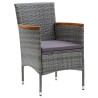 Chaises à manger de jardin lot de 4 Résine tressée Gris 
