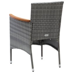 Chaises à manger de jardin lot de 4 Résine tressée Gris 