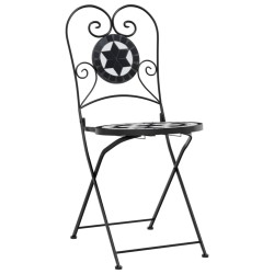 Chaises de bistro pliables lot de 2 noir et blanc céramique 