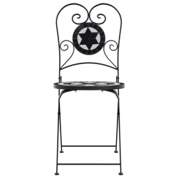 Chaises de bistro pliables lot de 2 noir et blanc céramique 