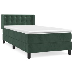 Sommier à lattes de lit et matelas Vert foncé 80x200 cm Velours 