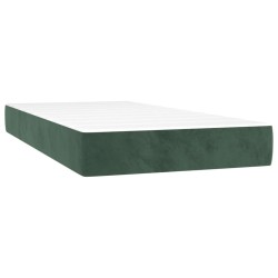 Sommier à lattes de lit et matelas Vert foncé 80x200 cm Velours 