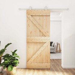 Porte coulissante et kit de quincaillerie 85x210 cm pin massif 