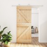 Porte coulissante et kit de quincaillerie 85x210 cm pin massif 