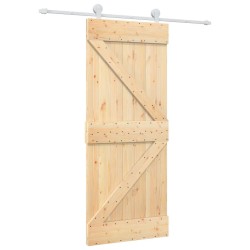 Porte coulissante et kit de quincaillerie 85x210 cm pin massif 
