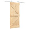 Porte coulissante et kit de quincaillerie 85x210 cm pin massif 