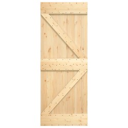 Porte coulissante et kit de quincaillerie 85x210 cm pin massif 