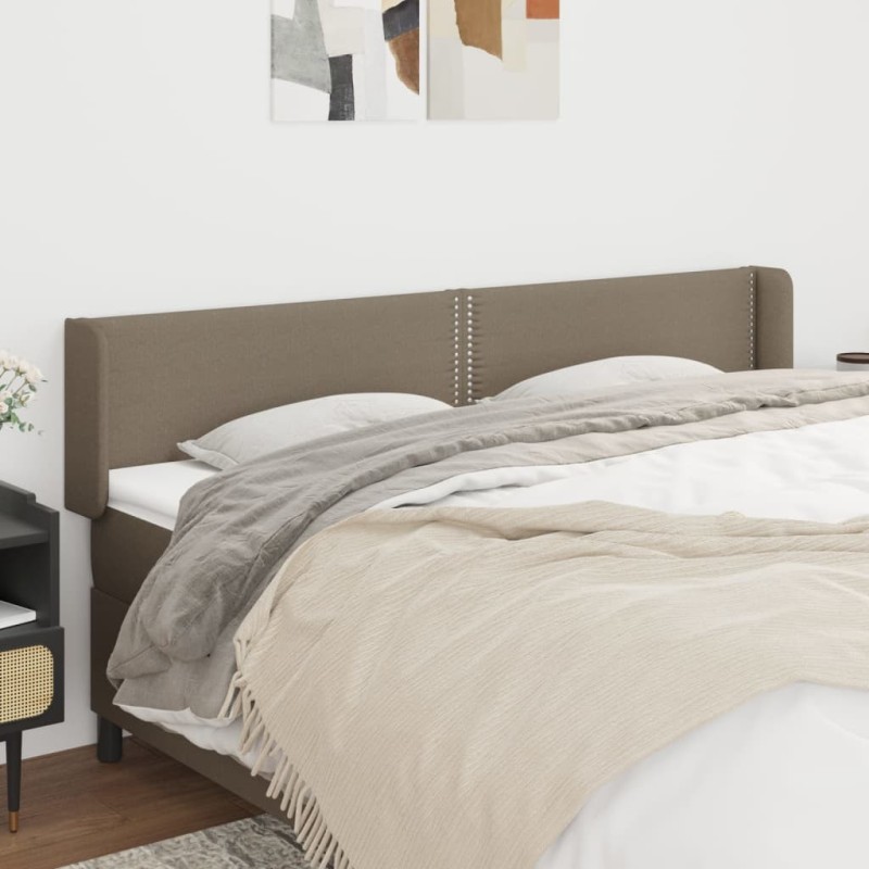 Tête de lit avec oreilles Taupe 183x16x78/88 cm Tissu 