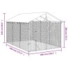 Chenil d'extérieur pour chiens avec toit argenté 3x4,5x2,5 m 