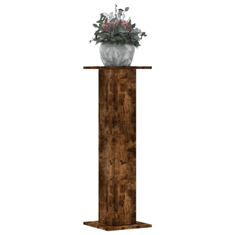 Supports pour plantes 2 pcs chêne fumé bois d'ingénierie 