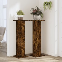 Supports pour plantes 2 pcs chêne fumé bois d'ingénierie 