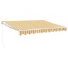 Auvent rétractable jaune et blanc 3,5x2,5 m tissu et aluminium 