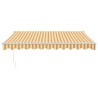 Auvent rétractable jaune et blanc 3,5x2,5 m tissu et aluminium 