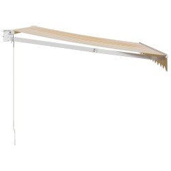Auvent rétractable jaune et blanc 3,5x2,5 m tissu et aluminium 