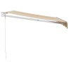 Auvent rétractable jaune et blanc 3,5x2,5 m tissu et aluminium 