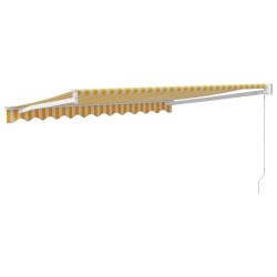 Auvent rétractable jaune et blanc 3,5x2,5 m tissu et aluminium 