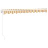 Auvent rétractable jaune et blanc 3,5x2,5 m tissu et aluminium 