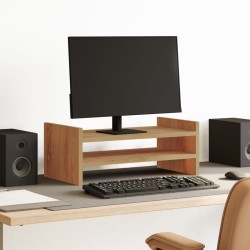 Support de moniteur chêne artisanal 50x27x20 cm bois ingénierie 